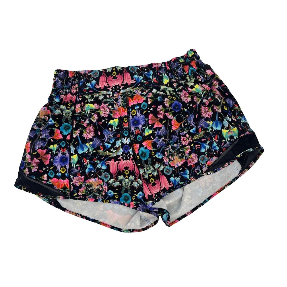 Lululemon Hotty Hot High-Rise Lined Short 4" Flowerscope Size 10 Lined